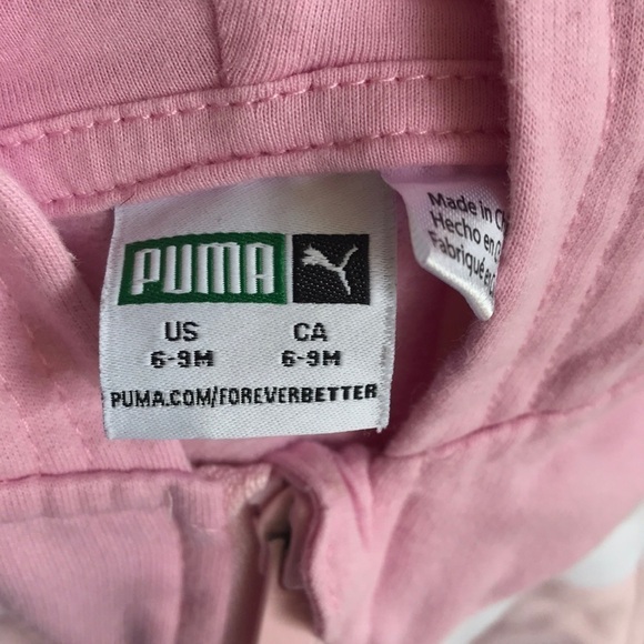 4 for $25  
Pink Puma hooded jumpsuit 6-9m - Picture 3 of 4